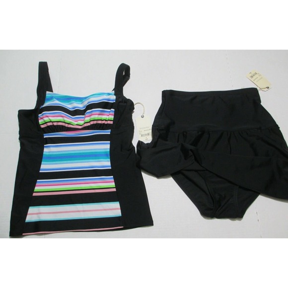 NWT $92 St Johns Bay Secretly Slender 2 Pc Swim Suit Skirted Size 8 - Picture 9 of 11